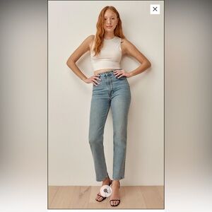 ❤️‍🔥BOGO FREE Reformation Jeans Liza Ultra Slim High Rise Straight XL 31” Light
